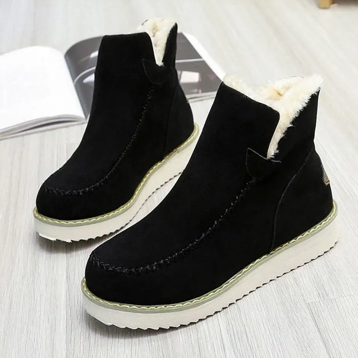 Dyavor Women's Plush Suede Orthopedic Ankle Boots