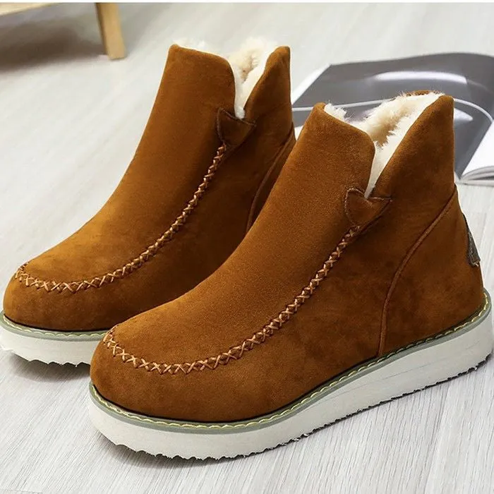 Dyavor Women's Plush Suede Orthopedic Ankle Boots