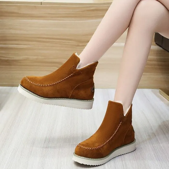 Dyavor Women's Plush Suede Orthopedic Ankle Boots