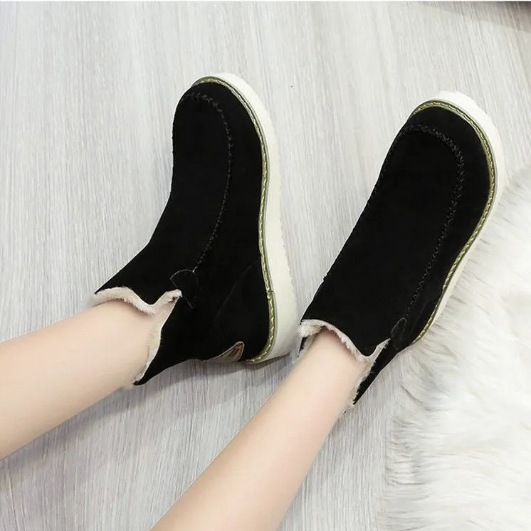Dyavor Women's Plush Suede Orthopedic Ankle Boots