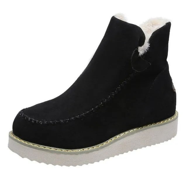 Dyavor Women's Plush Suede Orthopedic Ankle Boots
