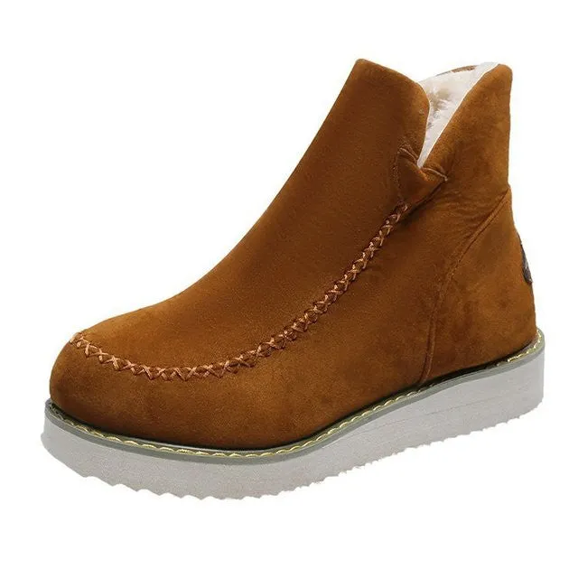 Dyavor Women's Plush Suede Orthopedic Ankle Boots
