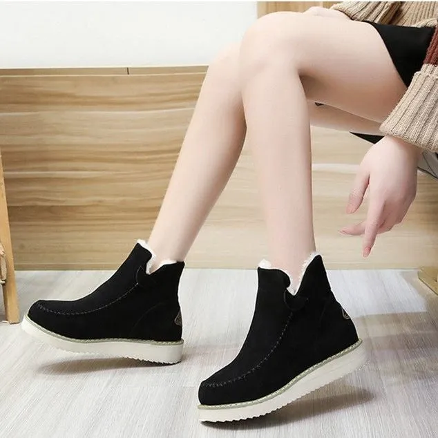 Dyavor Women's Plush Suede Orthopedic Ankle Boots