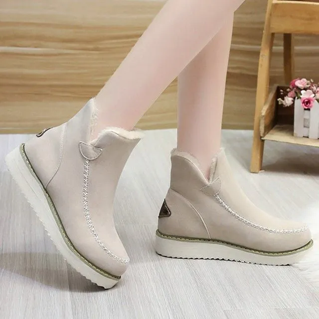 Dyavor Women's Plush Suede Orthopedic Ankle Boots
