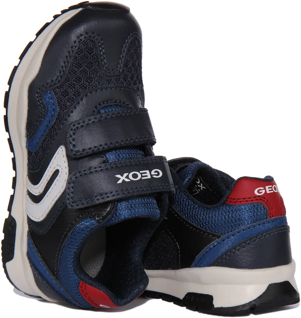 Geox J Pavel B. A In Navy Red For Infants