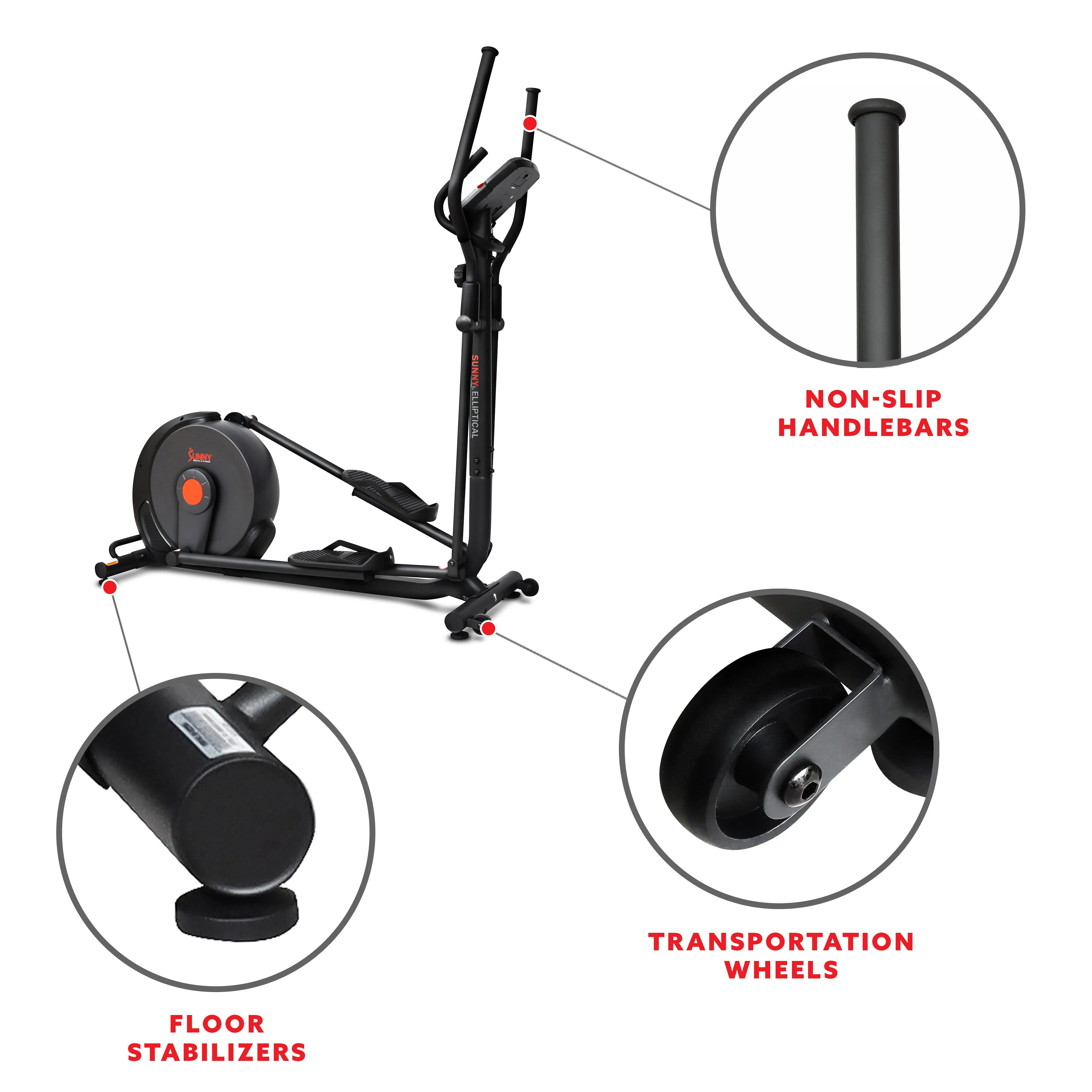 Power Stride Smart Magnetic Elliptical Machine with 18" Stride Length