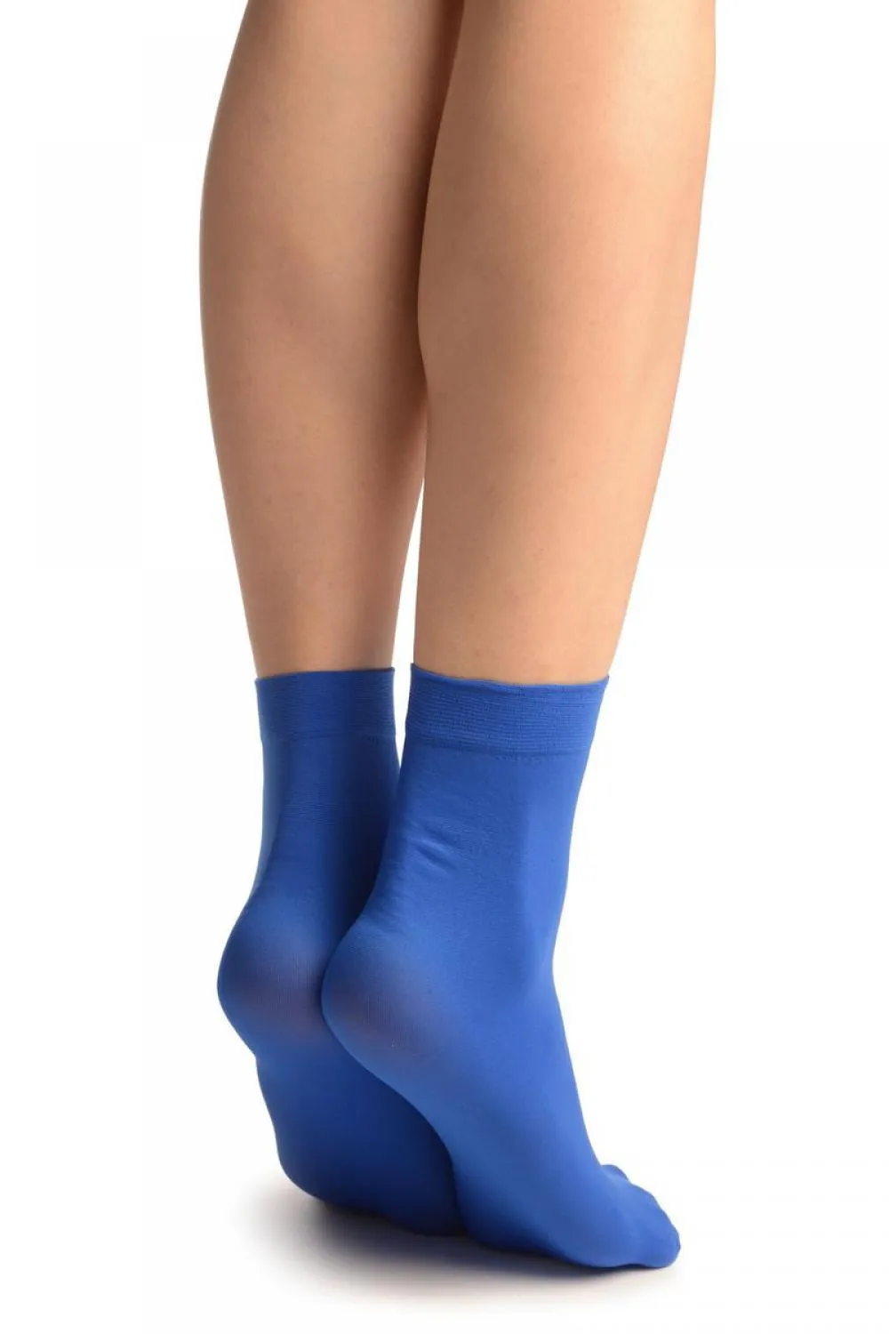 Royal Blue Plain Ankle High Socks