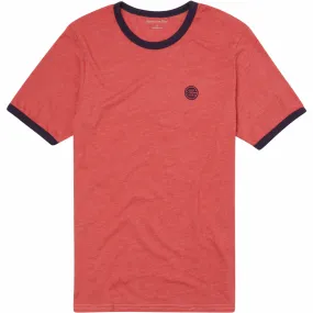Tomato Red & Navy Tri-Blend Varsity Ringer T-Shirt