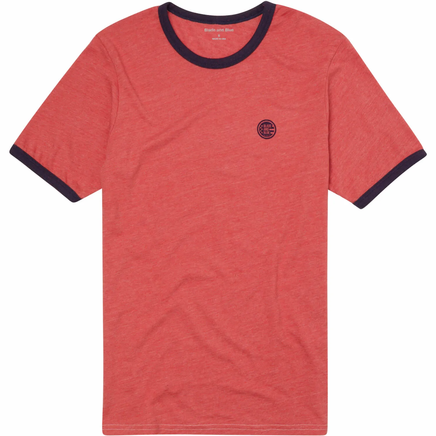 Tomato Red & Navy Tri-Blend Varsity Ringer T-Shirt